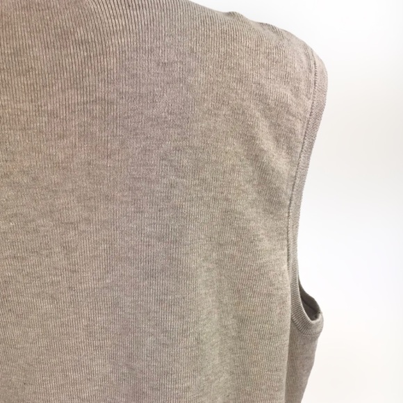 NWOT Calvin Klein Faux Suede CREAM Sweater Vest Sleeveless Drape Open Front SZ L - Picture 7 of 11